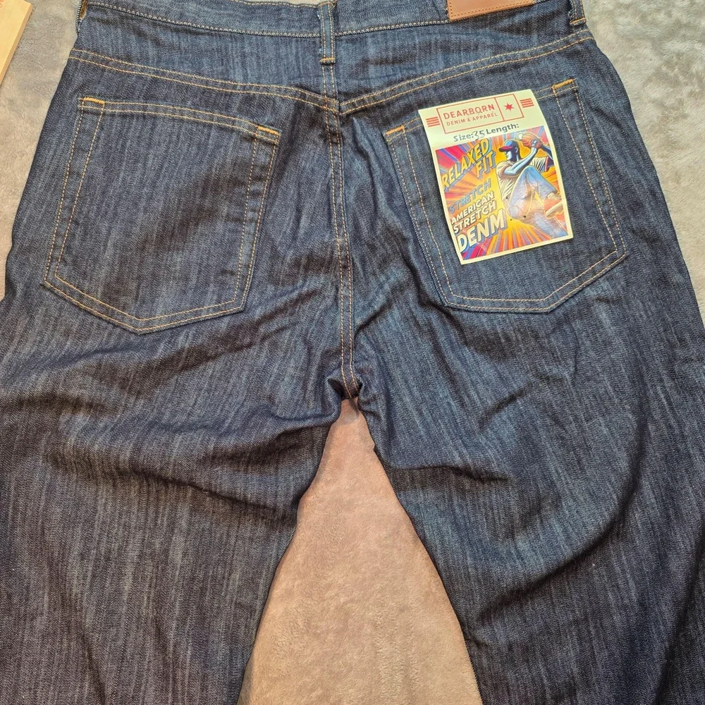 Dearborn Denim & Apparel Jeans Mens 35x31 Blue Dark Wash Relaxed Fit Stretch